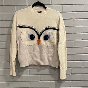 Kate Spade Cream Owl Sweater